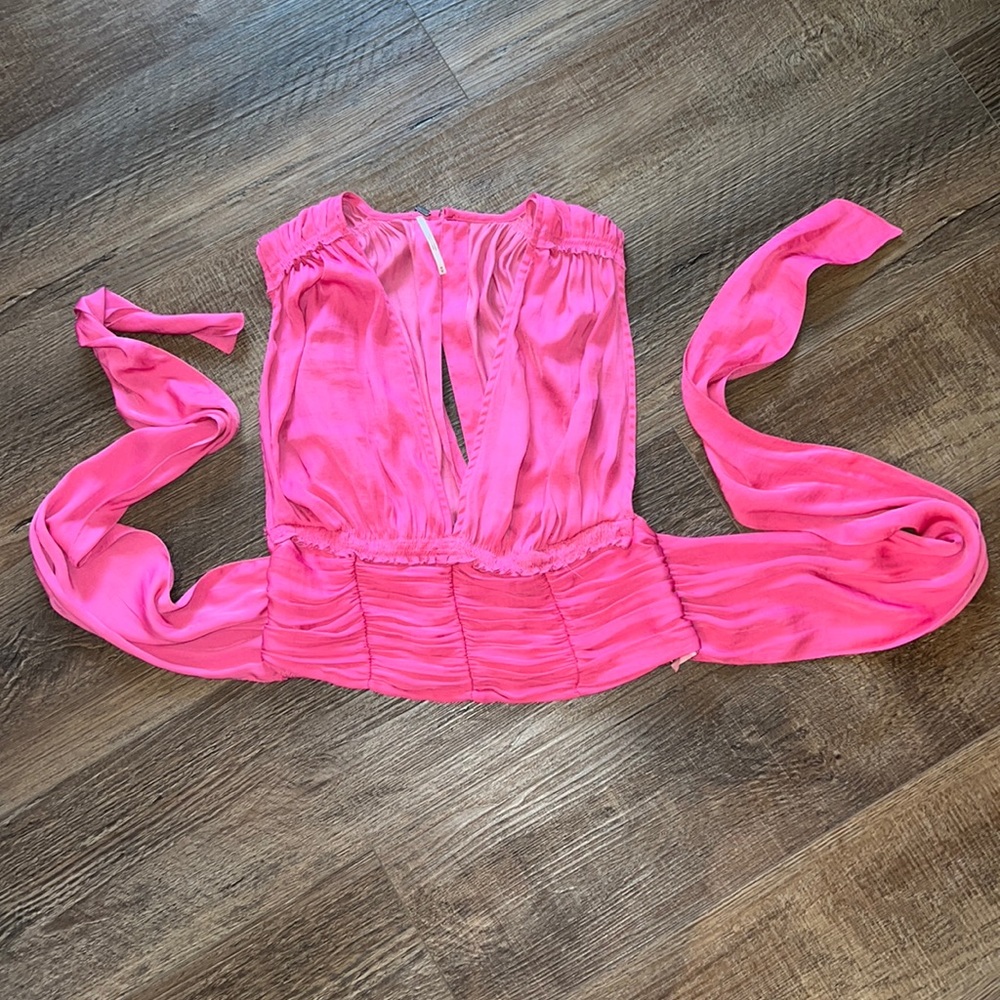 Free People Pink Flowy Top